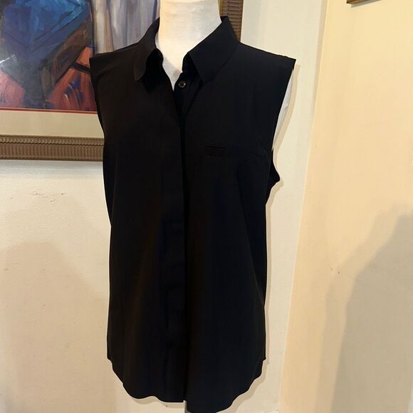 Athleta Sleeveless Black Button-Up Blouse Size 1X - Picture 1 of 9